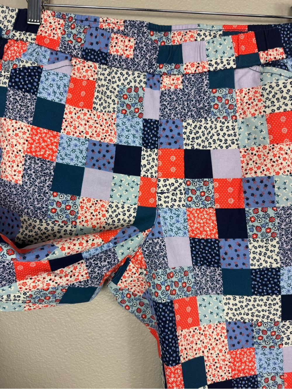 Lands’ End Patchwork Colorful Mid Rise Pull On Chino Ankle Pants Size 14W G - Picture 7 of 12